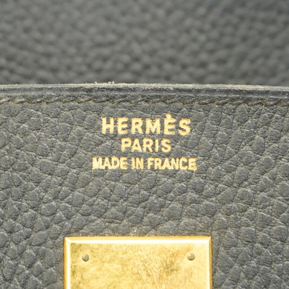 Hermes handbag Birkin 40 □A stamp Ardennes Black Men's - Picture 5 of 14